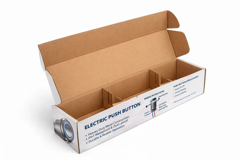 Custom corrugated long box with inserts protective packaging solution for fragile products and tools