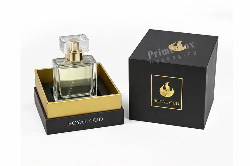 Custom perfume display box packaging for bottle presentation retail fragrance display packaging