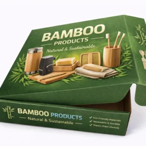 Custom shipping box for bamboo products packaging eco friendly printed box for sustainable shipping solutions