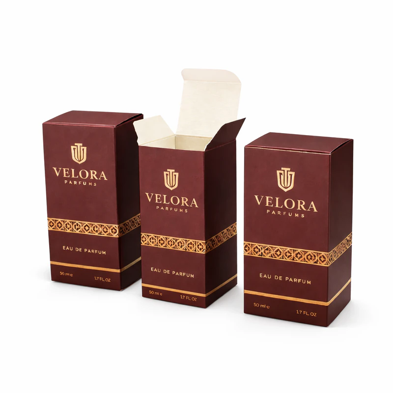 Luxury perfume folding carton box packaging printed retail perfume packaging solution