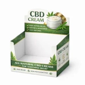 CBD display boxes for cream products with counter display design for retail marketing and branding