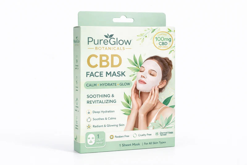 CBD display boxes for face mask packaging with custom printed design for retail shelf presentation