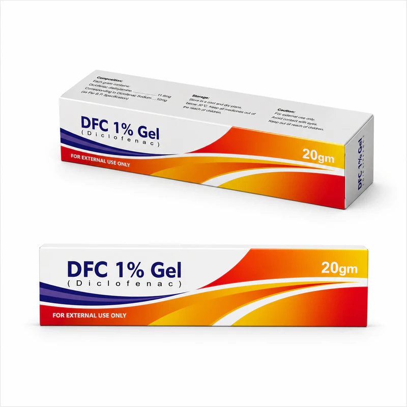 Custom diclofenac gel medicine box packaging with modern pharmaceutical tube carton design