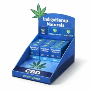 Custom display boxes for CBD products with retail counter display design for branding and product visibility