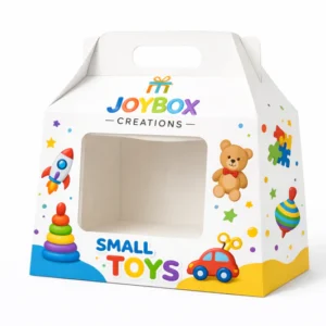 Custom gable box with window for toy packaging with handle design for retail display and gift packaging
