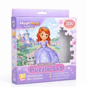 Custom hang tab box for puzzle toy packaging with window display for retail hanging packaging solutions