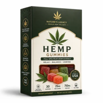 Custom Hemp Gummies Boxes Packaging for Full Spectrum Hemp Products