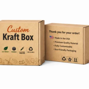 Custom kraft box with printed design eco friendly packaging solution for retail and shipping products