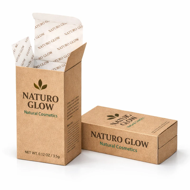 Custom kraft cosmetic packaging box eco friendly carton for natural skincare and beauty products