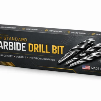 Custom rectangular long box for drill bit packaging industrial tool packaging solution