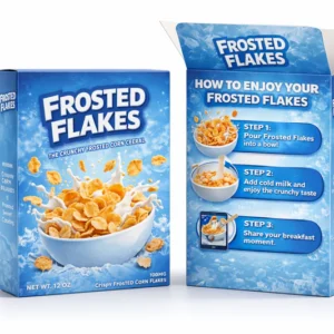 Custom retail boxes for cereal packaging with colorful design for food branding and retail display