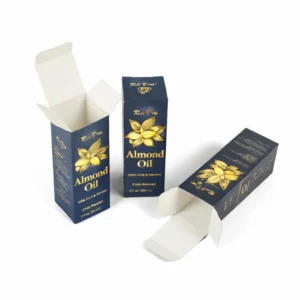 Custom reverse tuck end box for almond oil packaging natural cosmetic oil folding carton box