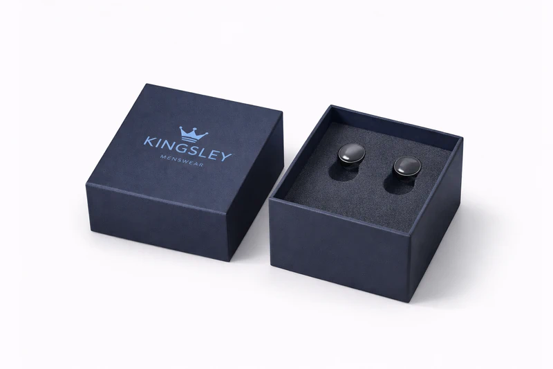 Custom rigid telescoping box for cufflinks with foam insert for luxury packaging and retail display, Custom Telescoping Boxes