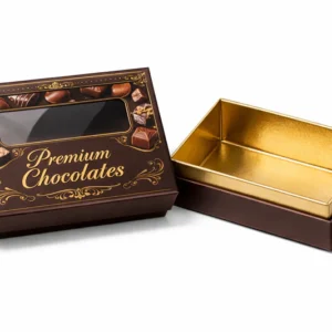 Custom window chocolate box packaging luxury confectionery display box with transparent lid