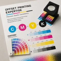 CMYK and Pantone color guide for accurate offset printing and color matching