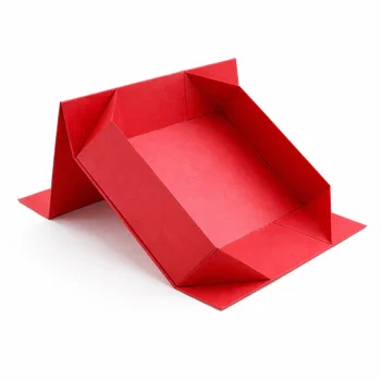 Durable red collapsible packaging box with foldable structure for retail packaging and product storage solutions, Collapsible Boxes