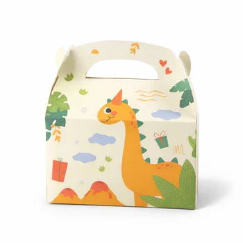 Custom cardboard boxes in gable style for kids gift packaging with colorful printed design