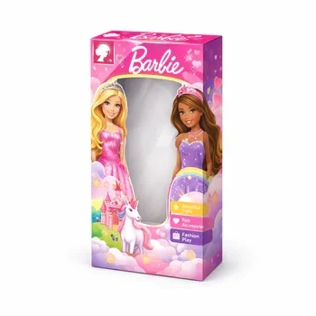 Custom die cut boxes with window cut design for toy packaging with clear product visibility and kids branding