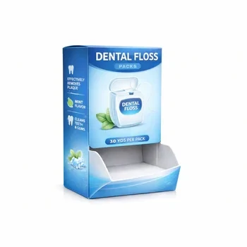 Dental floss dispenser box with retail display packaging and product information printed design, Healthcare Display Box