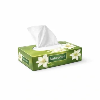 Tissue dispenser box with naturacare branding and floral printed design for everyday packaging use, Tissue Packaging Box