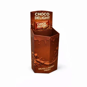 Chocolate product display box with custom printed dump bin style packaging for retail merchandising, Chocolate Display Box