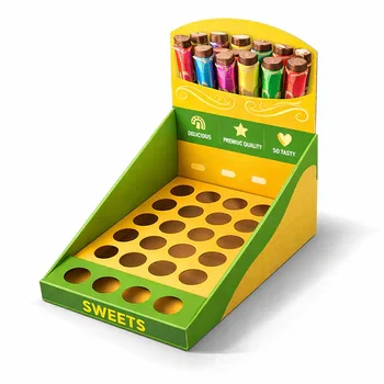 Sweets display tray box with colorful design for candy packaging and retail product arrangement, Candy Display Box