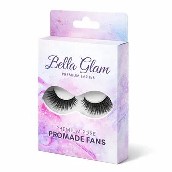 Custom eyelash packaging box with hanging tab and window display for retail false eyelashes packaging