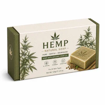 Eco Friendly Custom Hemp Soap Boxes with Organic Print Design