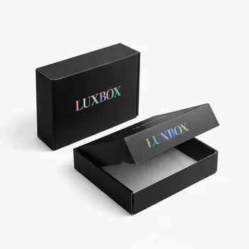 Custom holographic rigid box with logo printing luxury packaging with iridescent finish for premium branding