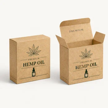 Custom kraft hemp oil packaging box eco friendly carton for CBD and herbal product packaging