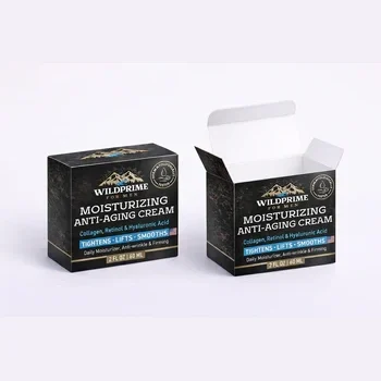Custom reverse tuck end box for anti aging cream packaging premium skincare folding carton box