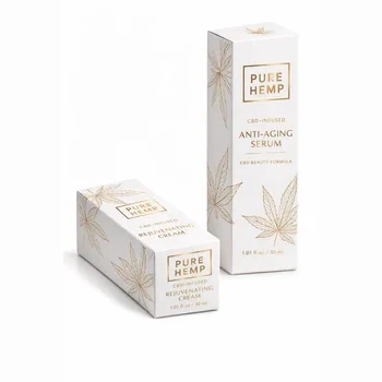 Custom reverse tuck end box for CBD hemp serum and cream packaging cosmetic retail folding carton