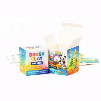 Dough clay packaging box for kids with bright colors and creative play theme design, Clay Toy Packaging Box
