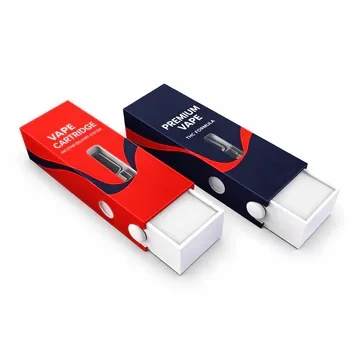 Vape cartridge packaging box with sliding drawer style and custom printed branding design, Drawer Vape Box