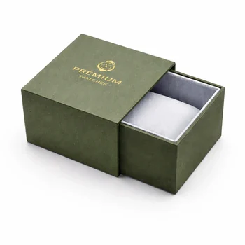 Premium green custom rigid watch box with cushion insert for secure watch packaging and brand presentation, Custom Watch Boxes