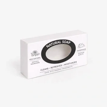 Natural soap packaging box with oval window eco friendly cardboard soap packaging design