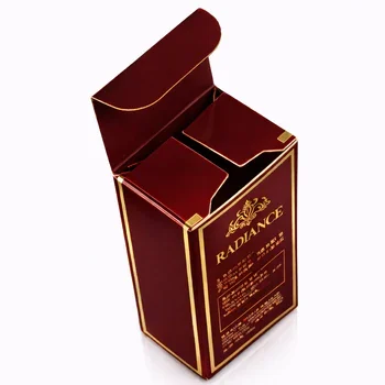 Premium lipstick packaging box with gold foil detailing luxury cosmetic carton packaging