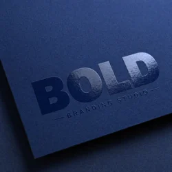 Spot UV printing finish on business card with glossy raised logo effect